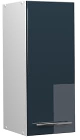 Vicco Hängeschrank Fame-Line, Dunkelblau Hochglanz, 30 cm | MDF-Front · Soft-Close · 2 Einlegeböden · Metallgriffe · ✓ Praktischer Stauraum