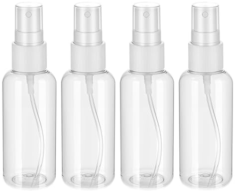 Giantree Lot de 4 flacons pulvérisateurs vides de 60 ml - Petit flacon pulvérisateur transparent - Brume fine - Portable - Vaporisateur de voyage - Pour eau, alcool, huiles essentielles - Parfum (60