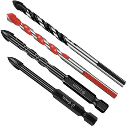 KITANDOVE 4pezzi Punte Trapano Per Calcestruzzo Punte Per Trapano Per Forare Piastrelle e Facile Usare e e Edili