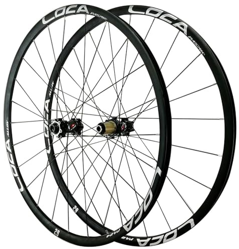 GEIRONV Steckachse 26 27,5 29 Zoll MTB Fahrrad Radsatz, Aluminiumlegierung 4 Lager 24 Löcher Fahrradnabe 8/9/10/11/12 Geschwindigkeit Scheibenbremse Mountainbike-Rad(Silver,26inch)