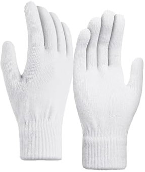 Heré Mood Strickhandschuhe & Winterhandschuhe Warme Handschuhe Winter Rippstrick Damenhandschuhe Outdoor Herren Radfahren (Weiss)