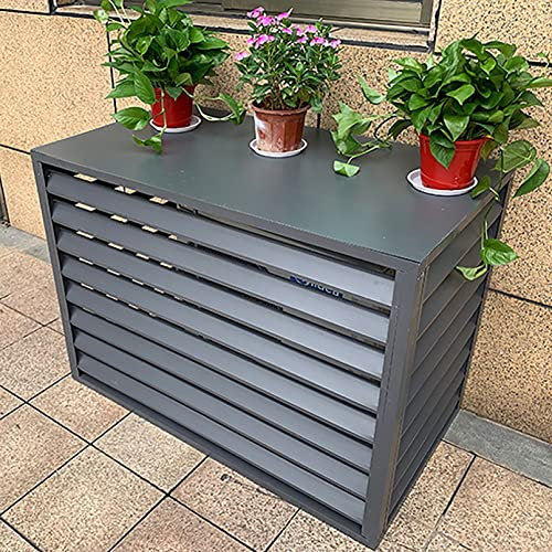 Écran de clôture pour climatiseur extérieur - Cache pour unité de climatisation - Organisation du stockage - Protection du condensateur - Gris - Taille S