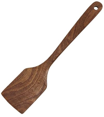 Espátula de cocina de madera, espátula de cocina | Mango largo para huevos para remover alimentos, mezclar, hornear, raspar