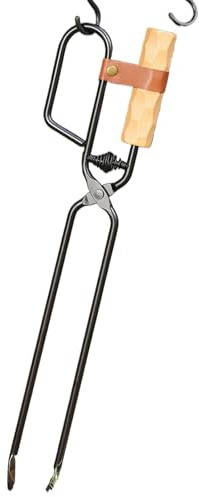 Pinzas resistentes para leña, pinzas para chimenea, 18 pulgadas, pinzas de madera para hogueras al aire libre, chimeneas interiores, hogueras, hogueras