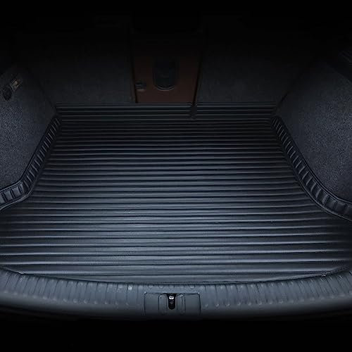 WSYLJX Auto Kofferraummatten für Hyundai i30 Kombi 2019-2023 2024 2025, Antirutsch Leder Kofferraumwanne Cargo Teppich Wasserdicht Kofferraum Schutzmatten Zubehör,B-Black