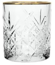 Home Glass - Vaso de cóctel creativo y personalizado con grabado retro, vaso de whisky con borde dorado, 345 ml