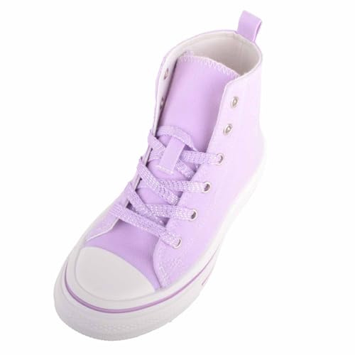 ABSOLUTE FOOTWEAR Kids Lace Up High Top Canvas Trainer with Platform Sole