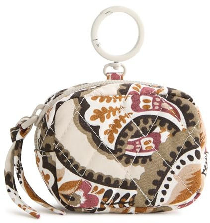 Premium Cotton Zip Earbud Bag Charm, Blooming Paisley, One Size