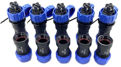 Spina di collegamento per aeronautica, SP17, 4 poli, IP68, 4 pin, senza saldatura, impermeabile, per lampade esterne, 500 V, 5 A (cavo 18 AWG, crimpatura a vite)