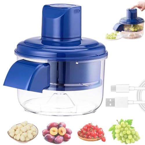 Garlic Peeler Machine, Portable Automatic Fruit & Garlic Peeling Machine, Multi-Purpose Garlic Skin Remover for Grapes, Cherry Tomatoes, Garlic, Small Fruits, Rechargeable Kitchen Tool