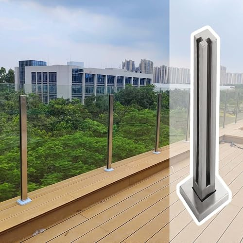 Stainless Steel Glass Railing Kit for Indoor/Outdoor Fences Balustrade with Clamps & Screws Ideal for Patios Terraces Stairs & Bridges