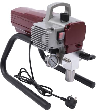 Spruzzatore di vernice airless da 1800 W ad alta pressione, spruzzatore di vernice airless per pareti con pistola a spruzzo e supporto, kit pistola elettrica professionale a pressione regolabile per