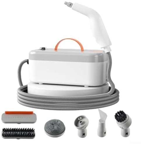 Limpiador de vapor de mano, 15 segundos de calentamiento, portátil, de alta presión, para limpieza con seis accesorios para cocina, sofá, coche, suelos