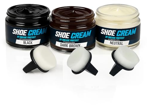Shoe Cream For Leather Shoes - Moisturise, Nourish & Polish Leather - Includes Polishing Sponge - Shoe Care Conditioning Cream - Protect All Leathers