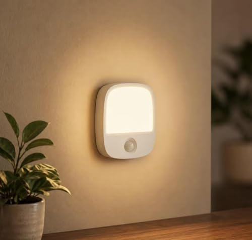 EZVALO Wiederaufladbares Nachtlicht mit Bewegungsmelder, magnetisch und mit 3 Farbtemperaturen, stufenlos dimmbar mit Speicherfunktion, kabellos für Kinderzimmer, Flur, Treppe, Bad (1 Stück)