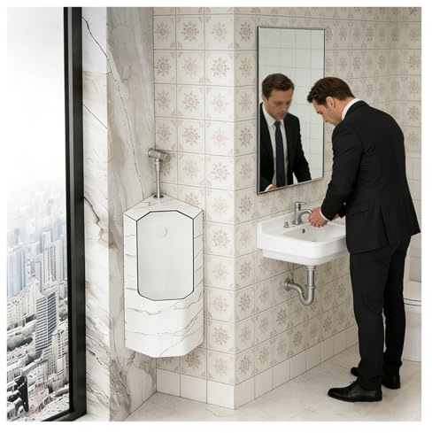 Urinoir d'angle design anti-éclaboussures pour une installation de salle de bain peu encombrante
