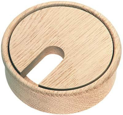 Clear Lacquered Beech Cable Tidy Outlets Grommets 80mm-Free P&P