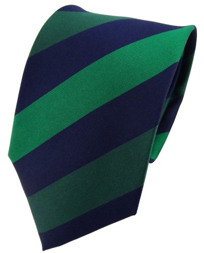 TigerTie Designer Seidenkrawatte in grün dunkelgrün dunkelblau gestreift