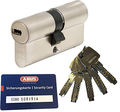 ABUS EC660 Profil-Doppelzylinder Länge (a/b) 45/50mm (c=95mm) mit 5 Schlüssel, mit Sicherungskarte
