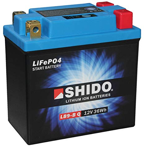 Shido Lithium Motorradbatterie LiFePO4 LB9-B Q 12V