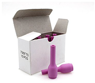 10 x Keramische Gasdüse lang 48,0 mm Gr.3 - 796F70 WIG/TIG 9,20,25 für Spannhülsegehäuse