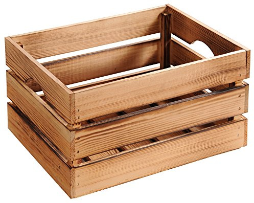 Kesper 69604 13 Aufbewahrungskiste/Dekokiste aus FSC-Kiefernholz, geflammt, Maße: 40 x 30 x 23 cm