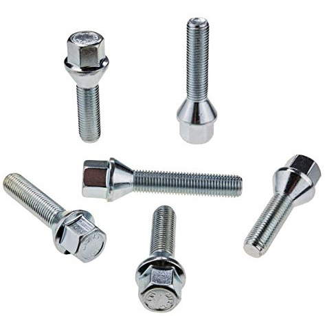 C CARBONADO 16x Radschrauben Radbolzen M12x1,5 Kegel 28mm SW17 | M12x1,5 Gewinde, Kegelbund, 17mm Schlüsselweite