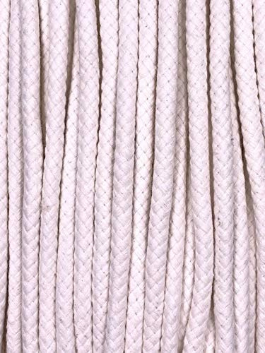 Kordel Baumwolle 8mm rund Schnur Turnbeutel Seil 17 Farben (Weiß, 10m)