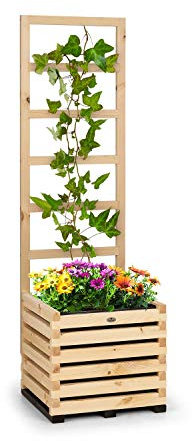 blumfeldt Modu Grow – bancal con espaldera, macetero para Plantas trepadoras, Incluye espaldera/guía para trepadoras, Madera de Pino sólida, 50 x 151 x 50 cm, Pino