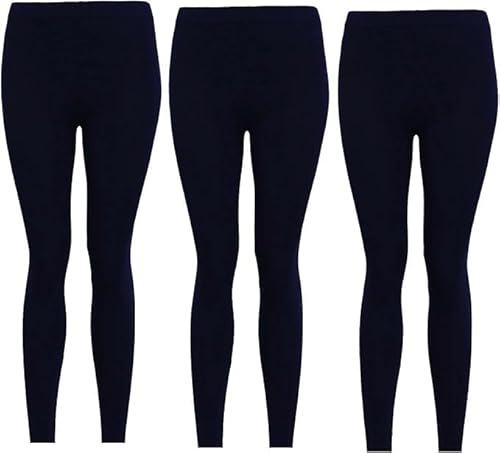 3-pack flickor barn barn enkla stretchiga 95% bomull leggings åldrarna 5 till 13 (DE/NL/SE/PL, Ålder, 13 år, 13 år, Regelbunden, 3 pack Black)