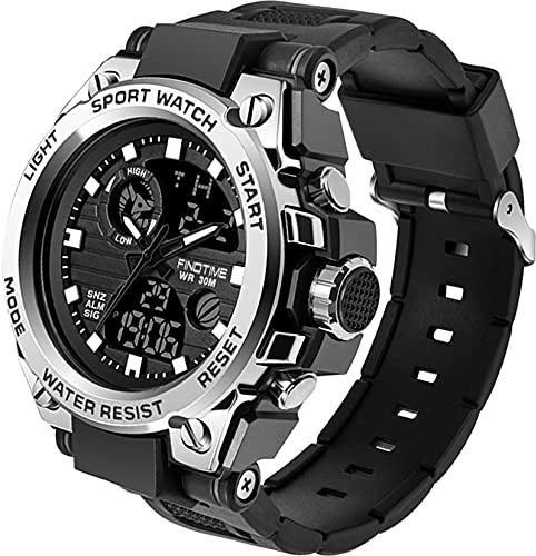 findtime Herren Sportuhr Armbanduhr Militär Digitahl Analog Uhr Männer mit Alarm Stoopuhr Timer Elektronische Uhren Stoßfest LED Wasserdicht Outdoor Cool Watch Farbig Jugendliche