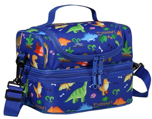 Chase Chic Kühltasche Kinder,6.5L Lunchtasche mit zwei Fächern Dinosaurier | Isoliert,mit Abnehmbarer Verstellbarer,Wasserdichte,Leicht zu reinigen,Lunch Bag für Schule,Picknick,Reisen