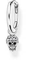 THOMAS SABO Damen Einzel Creole geschwärzt Totenkopf Zirkonia 925 Sterlingsilber CR706-643-14