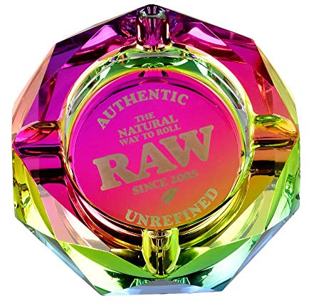 Flerfärgat glas rå askfat - Raw Rainbow Glass Ashtray