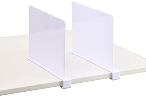CY craft Separadores de estantes para armarios, divisor de estantes de acrílico blanco para estantes de madera y organizador de ropa, separadores de monederos, perfecto para armarios de cocina y