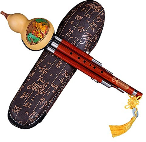 Natürliche Pfeifenkürbisflöte Aus Mahagoni Professionelles Spielen Von Hulusi Flöteninstrument 7-Loch Kürbisflöte Fallfest Und Langlebig (Color : Brown, S : B-Flat)