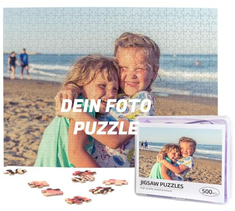 Personalisiertes Fotopuzzle 300, 500, 1000 Teile, Personalisiertes Puzzle mit Ihrem eigenen Bild, Individuelles Fotopuzzle für Erwachsene, Kinder, Teenager (500 Teile - Querformat)