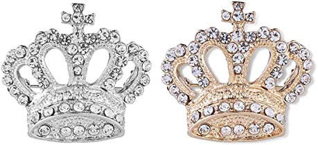 Metall-Krone, Retro-Strasssteine, Reverskragen, Mantel-Zubehör für Damen und Herren, Metall, Legierung Strass