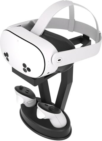 Digicharge VR Headset Stand for Oculus Meta Quest 3S / Quest 3 / Quest 2 / PS VR Display Mount Station for Headset and Touch Controllers, VR Storage Holder Stand with Base for Controllers