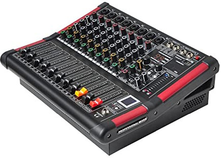 DISHENGZHEN Mezclador de Audio, MINI8-P Amplificador de Consola de Mezcla de Potencia de 8 Canales, Efecto Bluetooth Record 99 DSP 2x170W, Mezclador de Audio USB Profesional portátil y liviano