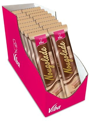 Viba Nougolade - Nougat Riegel mit Biss (16 x 35 g, Schoko)