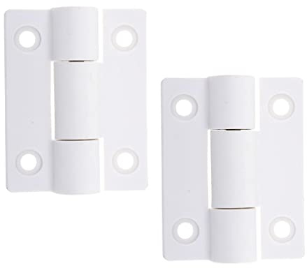 Lot de 2 charnières blanches à 2 feuilles en plastique renforcé 56 mm