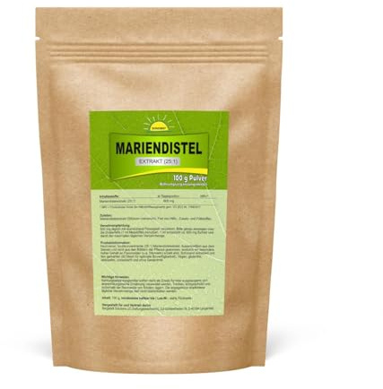 Mariendistelextrakt (25:1), Premiumqualität ohne Zusätze, 100 g veganes Pulver im Beutel, Bonemis®