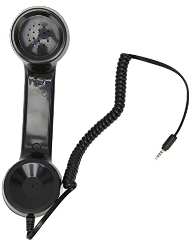Fabater Ricevitore retrò, Ricevitore Telefonico retrò Vintage Universale da 3,5 Mm, Ricevitore per Cellulare Vecchia Scuola, Ricevitore per Telefono Cellulare per Telefono (Black)