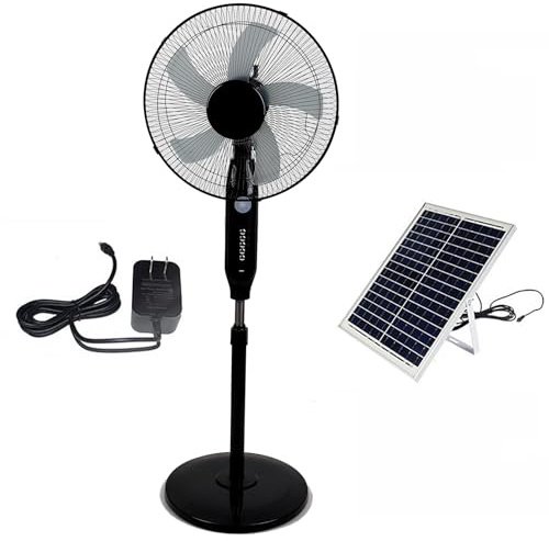 HSPLXYT Oscillating Pedestal Fan,Floor Fans/Solar Fans/Camping Fans, Adjustable Height, 3 Speeds, for bedroom, home, office and warehouse, factory, outdoor use, 18