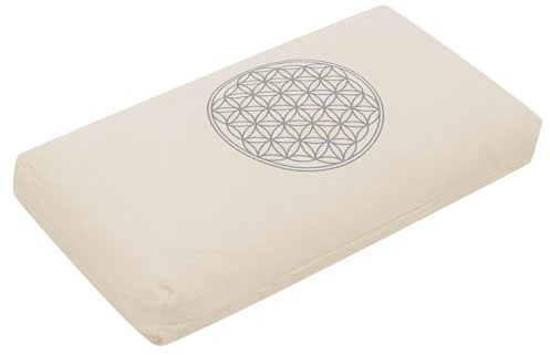 Yogistar Yogakissen - Klein - Blume des Lebens - Mit Kapok-Füllung Weiß