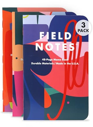 Field Notes: Flora Edition 3er-Pack – 1 Blanko-Papierbuch, 1 liniertes Papierbuch, 1 Punkt-Diagramm-Papierbuch, 48 Seiten, 8,9 x 14,9 cm