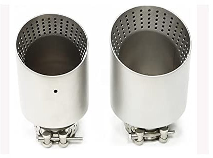 Auto Auspuffblende 1 Stück Matt Edelstahl Auto Schalldämpfer Spitze Auspuffanlage Universal Auspuffrohr 60 Mm 63 Mm Einlass Für Golf R Für GTI Auspuffspitze Auto Auspuff Endrohr(7)
