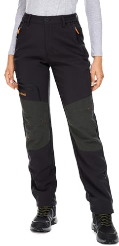 yeyity Damen Wanderhose Wasserdicht Softshellhose Skihose | Winddicht Warm Gefüttert Winter Outdoorhose Schneehose Snowboardhose Trekkinghose