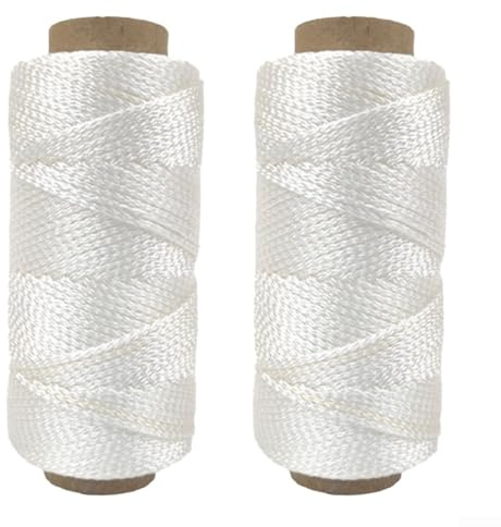 Robuste Nylon-Bauschnur, 75 m, weiß, perfekt für Heimwerker oder den professionellen Einsatz